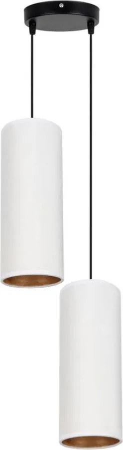 Luster na lanku AVALO 2xE27/60W/230V pr. 20 cm biela/medená
