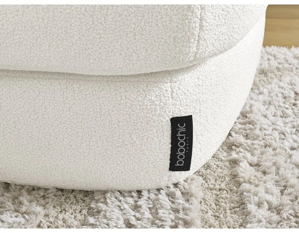 Biela podnožka z textílie buklé Leonore – Bobochic Paris