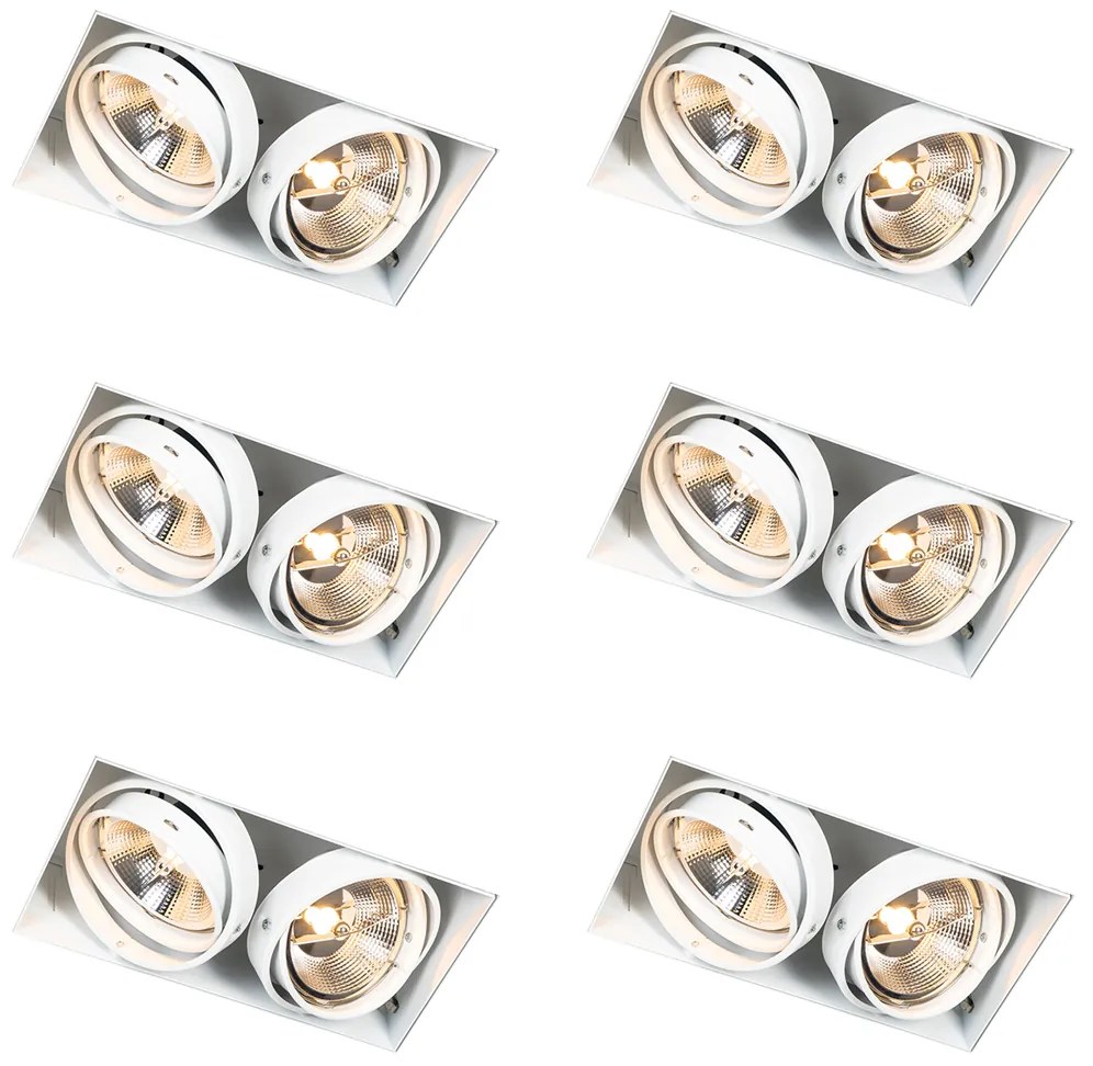 Sada 6 zapustených bodových svetiel biela GU10 AR111 bezrámikové 2-svetlá - Oneon