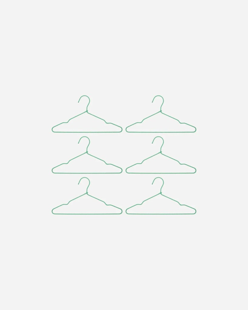 House Doctor Vešiaky na šaty Wire Green – sada 6 ks