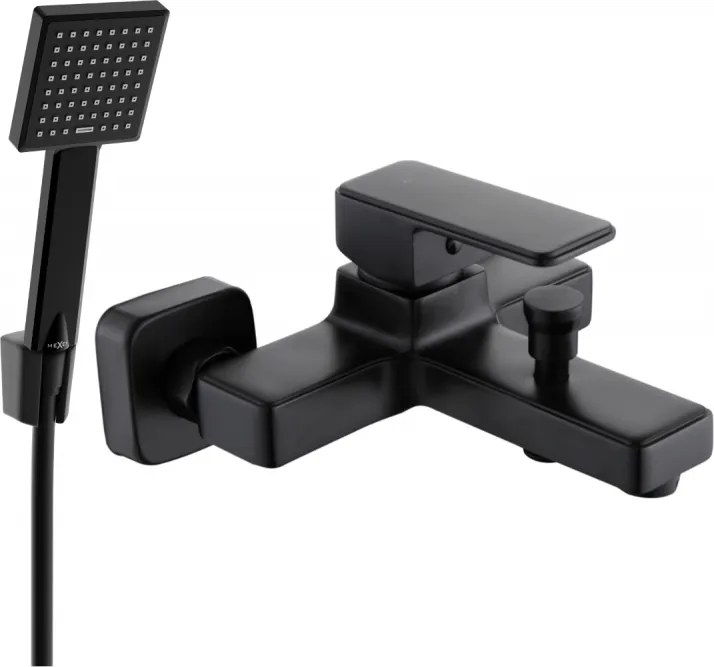 Mexen Cetus R45 vaňová batéria so sprchovacím setom, čierna - 74433R45-70