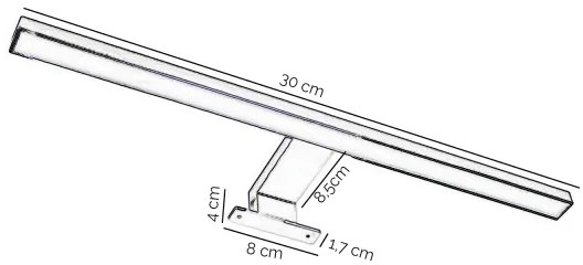 ONLI-LED Kúp. osvetlenie zrkadla NEMO LED/4,5W/230V 4000K 30cm IP44 lesklý chróm