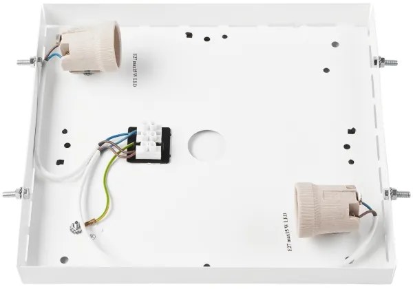 Stropné svietidlo OAK SQUARE 2xE27/15W/230V 31x31 cm dub/čierna