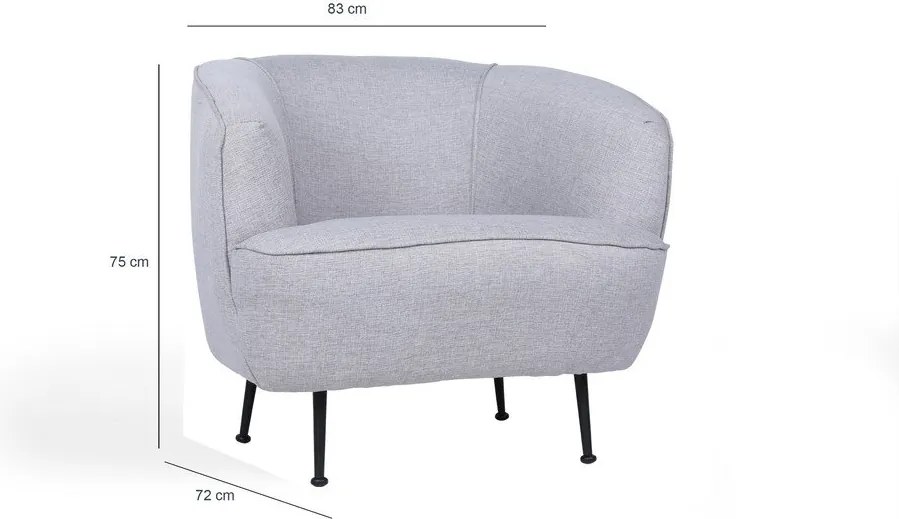 Sivé kreslo Piccoli – Artie