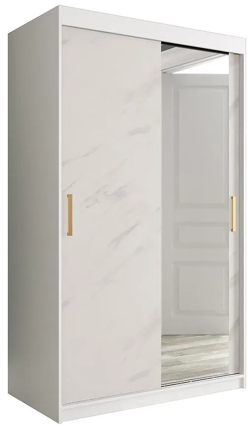 Skriňa Marmur T2 120 biely/mramor biely