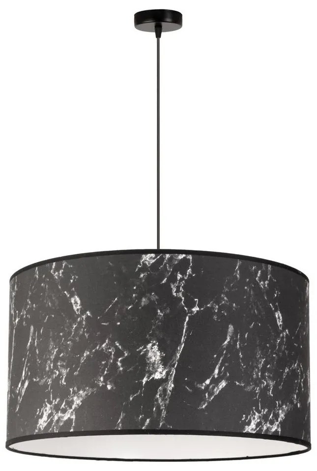 Duolla Duolla - Luster na lanku MARBLE 1xE27/40W/230V čierna/biela DU80443