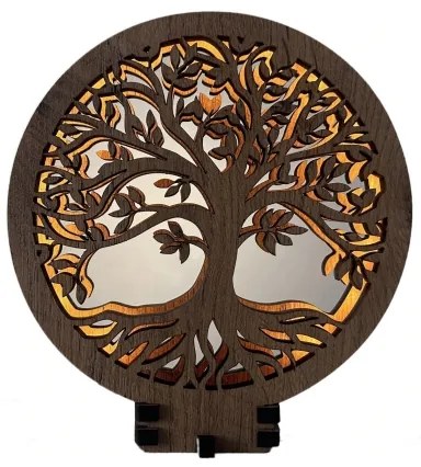 Li-Go 23648/DUB2 - LED stmievateľná stolová dekorácia LED/12W/230V 30x31 cm dub