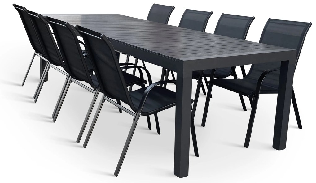 Záhradný jedálenský set Grande Pasto + 8x kovová stolička Ramada