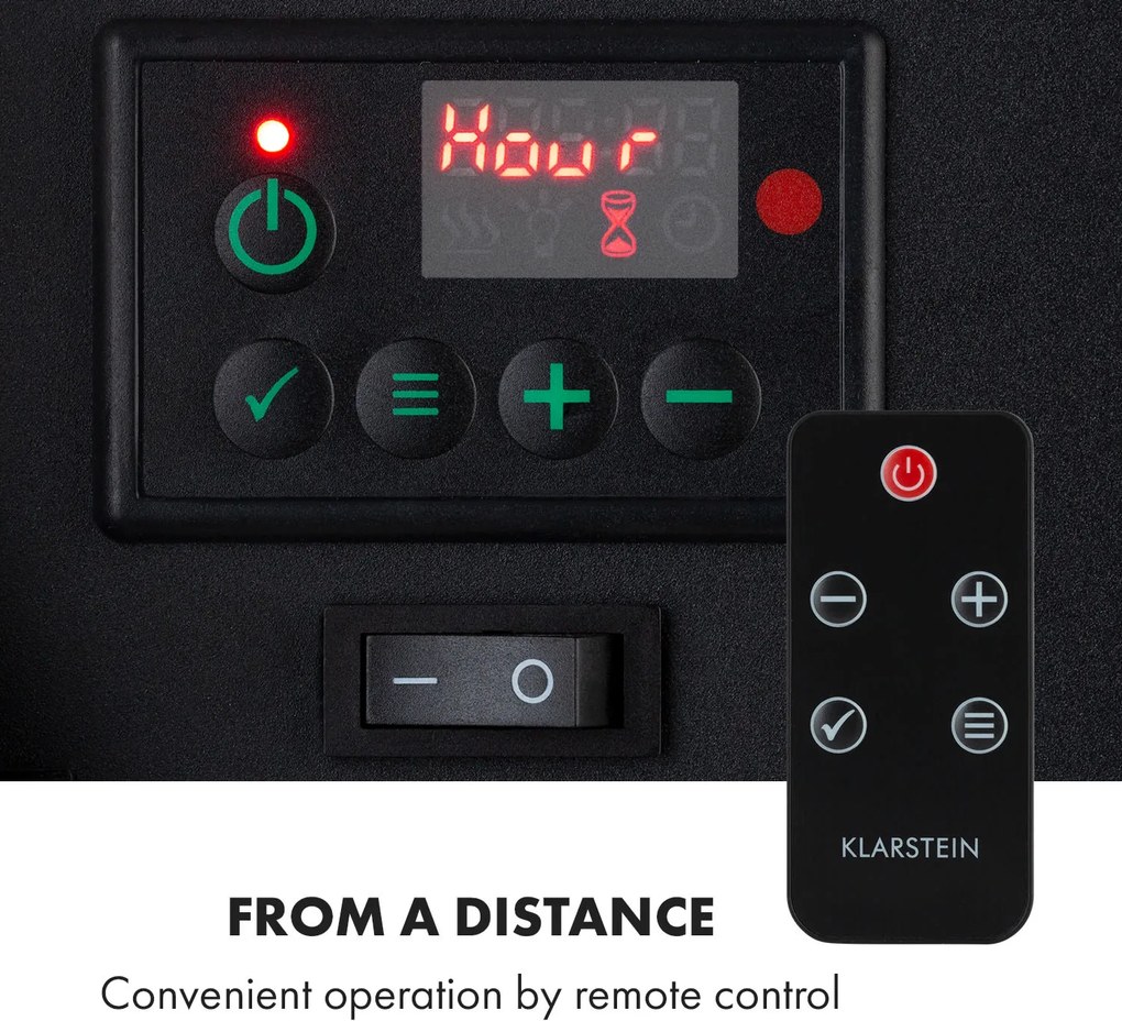 Klarstein Alpbach Snow, elektrický krb, 1800 W, 2 úrovne ohrevu, 65 cm, kamenný vzhľad