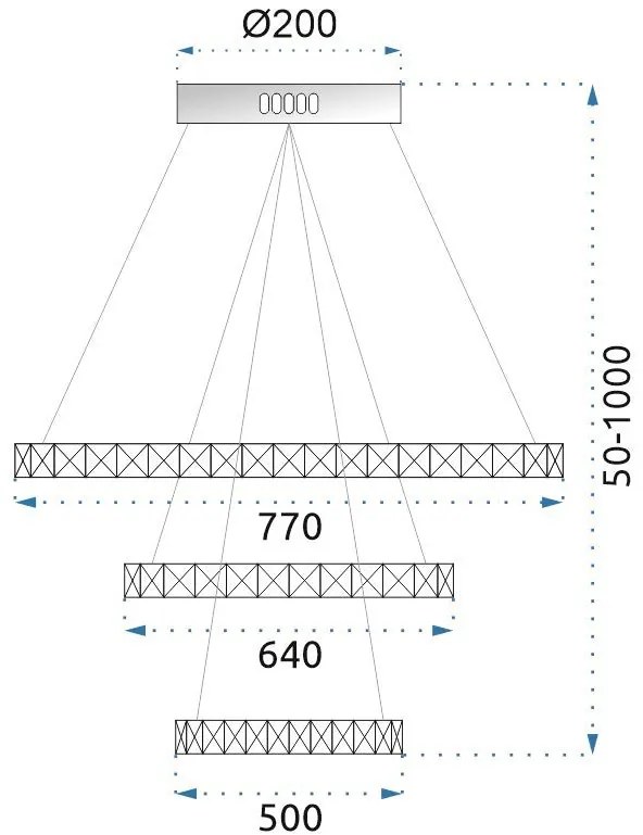 Toolight, Krištáľová závesná lampa APP772-3CP, chrómová, OSW-05023