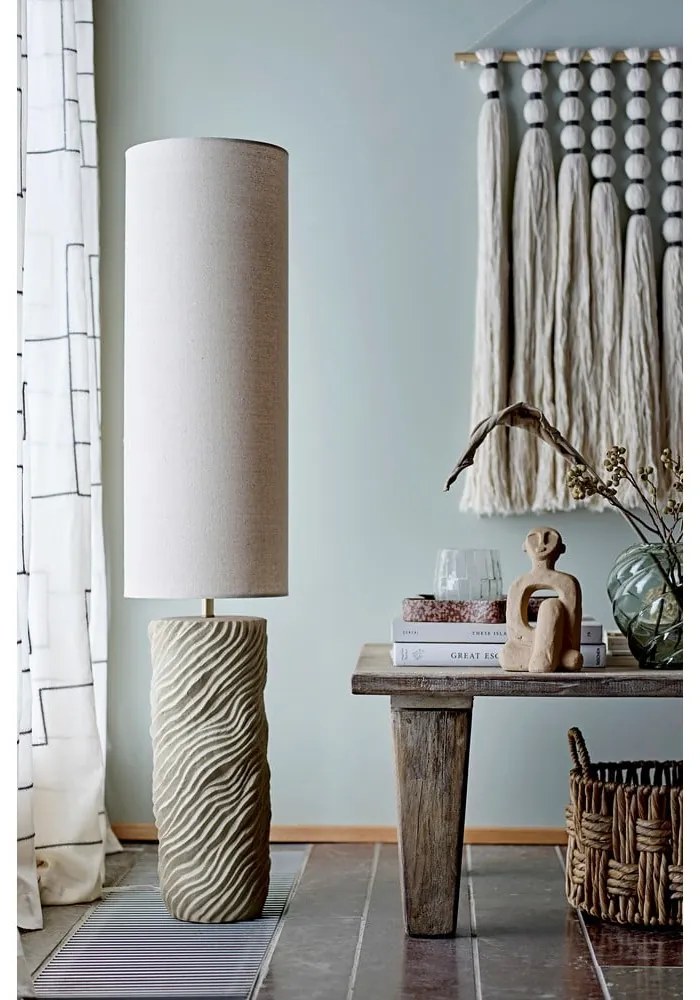 Stojacia lampa v prírodnej farbe s textilným tienidlom (výška 110 cm) Payah – Bloomingville