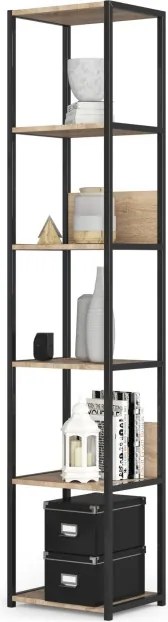 Policový regál 400 čierny / dub sonoma