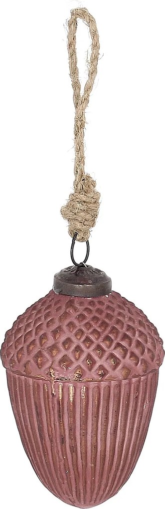 Sklenená ozdoba Acorn Burgundy 7x10 cm