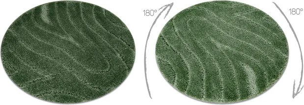 Kúpeľňový koberček SUPREME WAVES vlny, zelený kruh