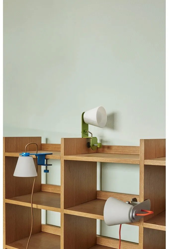 Sivá stolová lampa so skleneným tienidlom (výška 23 cm) Lure – Hübsch