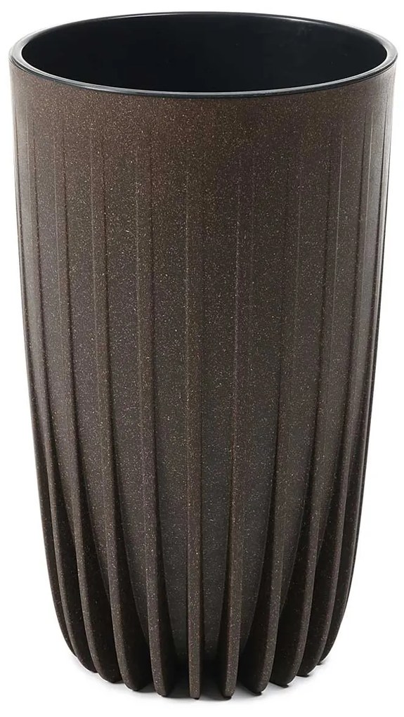 PLASTOVÝ KVETINÁČ STRIPPED ECO SADA 2KS 42X25 CM+ 51X30 CM TMAVOHNEDÁ