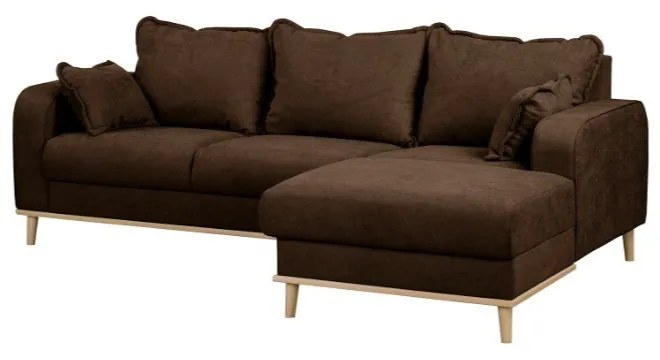 Tmavohnedá rohová pohovka (pravý roh) Beata - Ropez