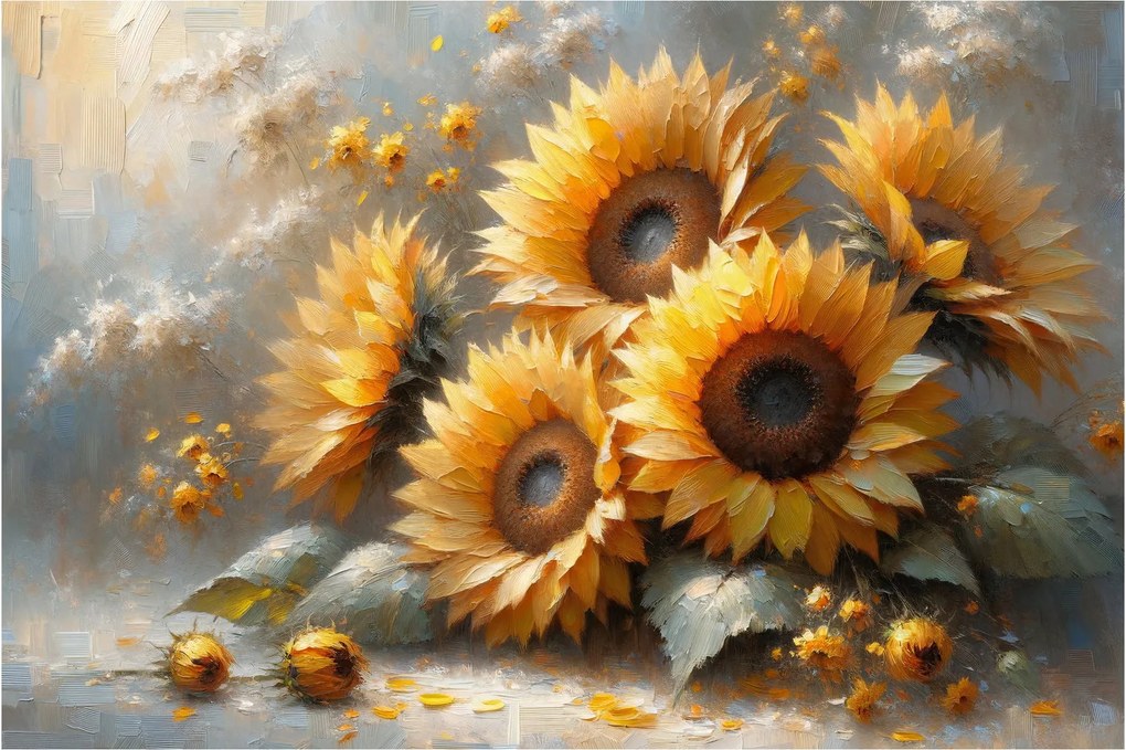 Obraz - Maľba slnečníc (90x60 cm)
