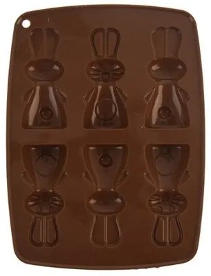 Orion Forma silikón čokoláda zajačikovia 6, hnedá