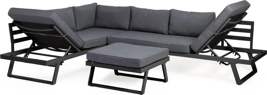 Sada zahradního nábytku LAFOOLE LUNGE tmavě šedá