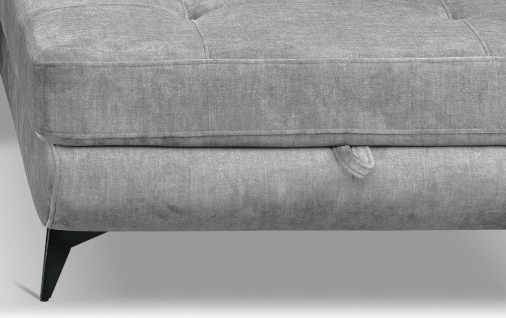 Rohová sedacia súprava Sergio, svetlo šedá látka, pravý roh