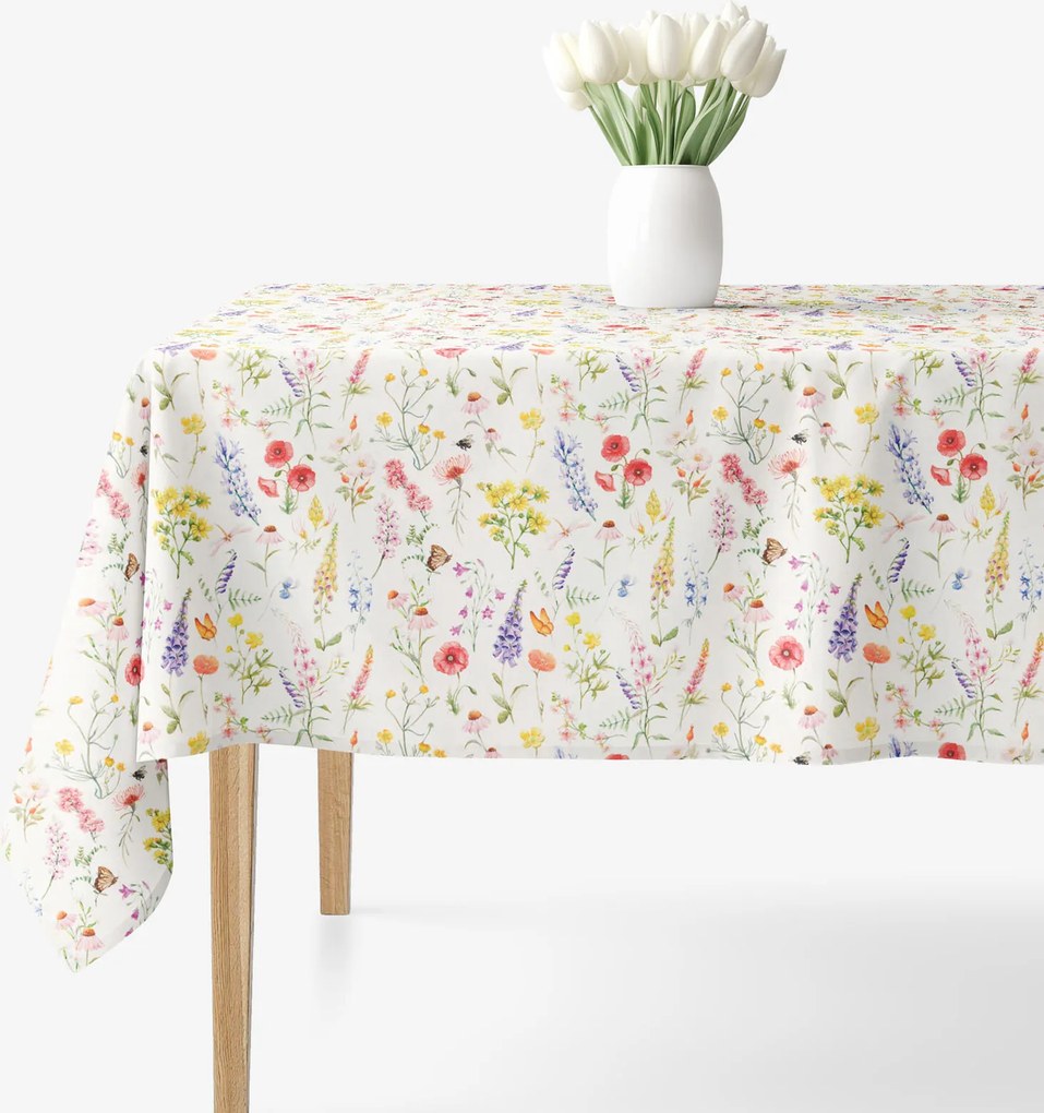 Goldea hranatý obrus valencia - rozkvetlá lúka 140 x 220 cm