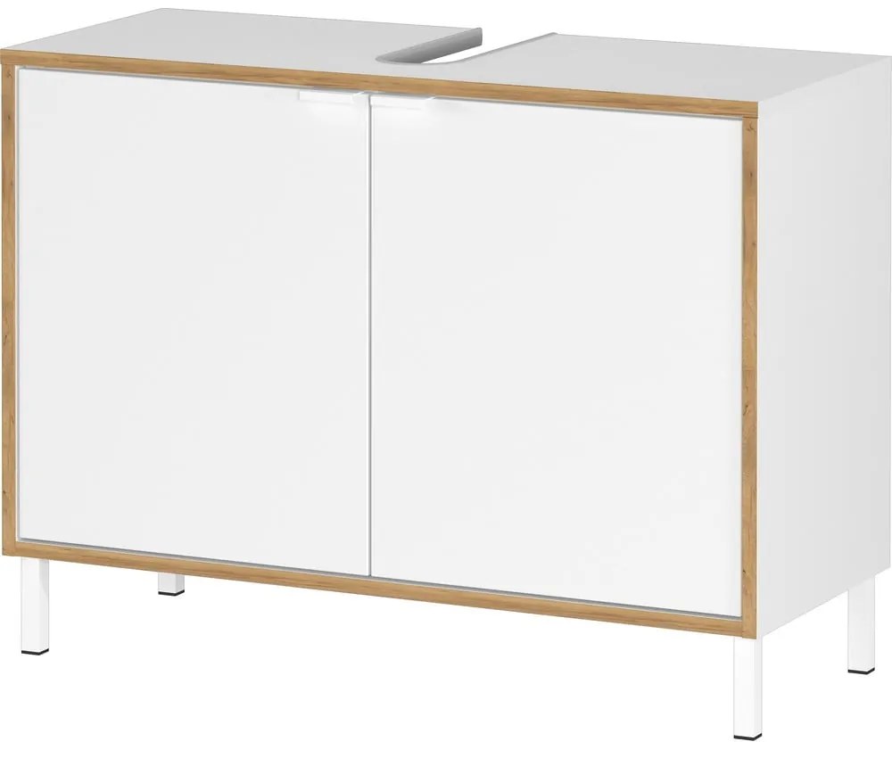 Biela vysoká skrinka pod umývadlo 80x60 cm Topeka – Germania