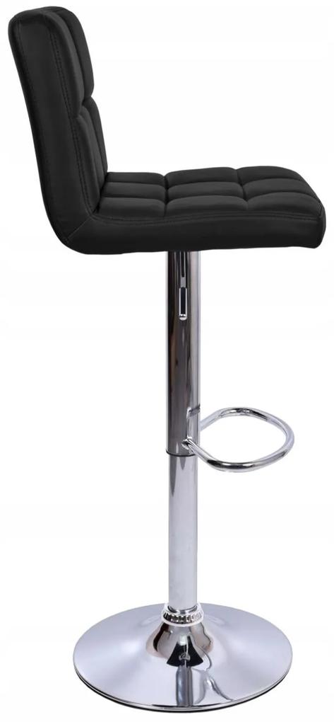 SUPPLIES ARAKO Barová kožená stolička - čierna farba