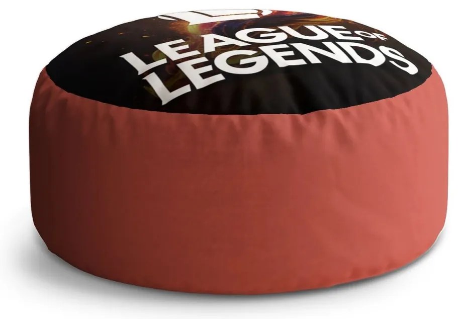 Taburet Circle LoL Abstract, červená / čierna