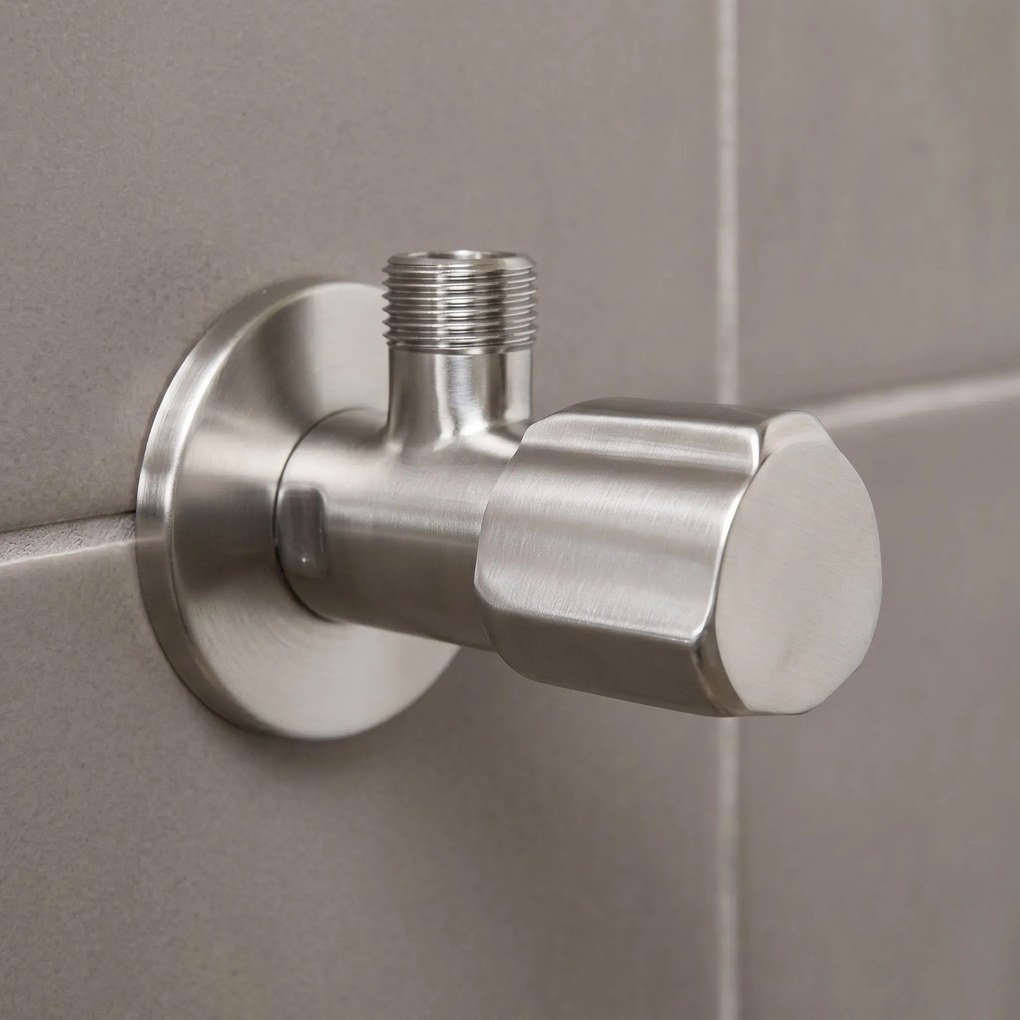 Rea Rea, rohový ventil 1/2" x 3/8", brúsená oceľ, REA-03615