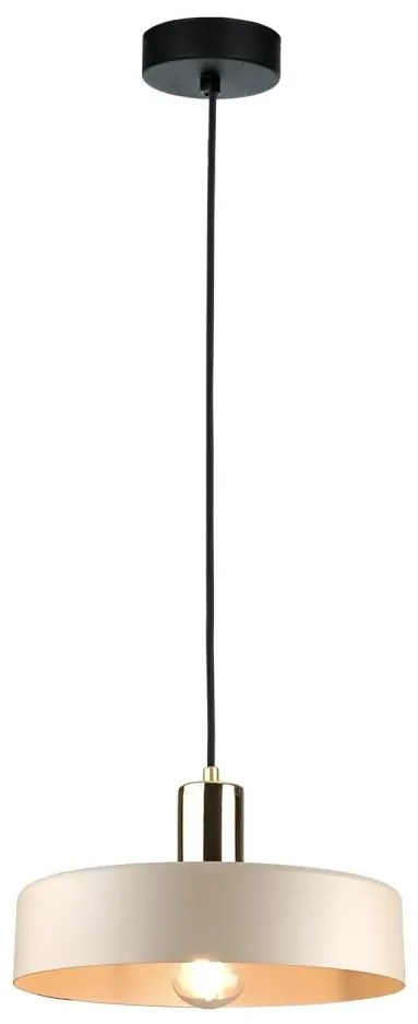 Luster na lanku LATTE 1xE27/60W/230V béžová/čierna/lesklý chróm