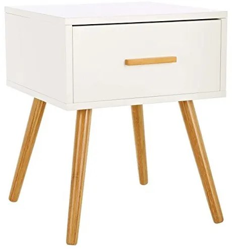 Noční stolek LOMOS Levi - bílé dřevo