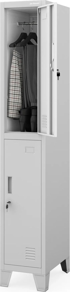 Šatníková skrinka s 1 dverami sivá, 292x1720x450 mm: BARTEK 1 Plus