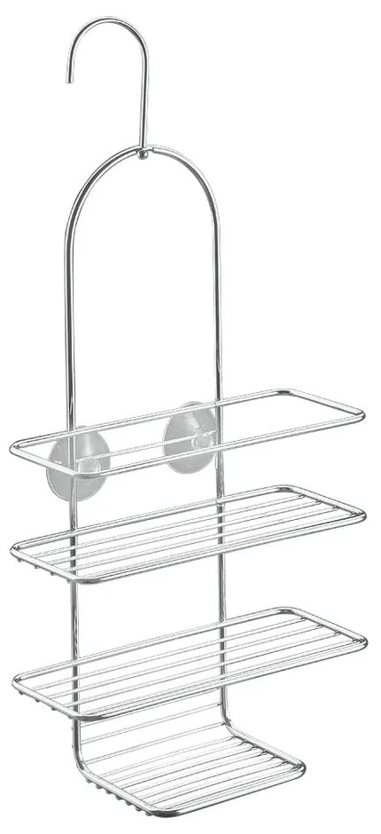 Závesná oceľová kúpeľňová polička v lesklo striebornej farbe Luxy – Metaltex