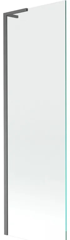Mexen Next, vaňová zástena 1-krídlová 60 x 150 cm, fixné krídlo, 6 mm číre sklo, brúsený grafit profil, 895-060-000-03-00-66