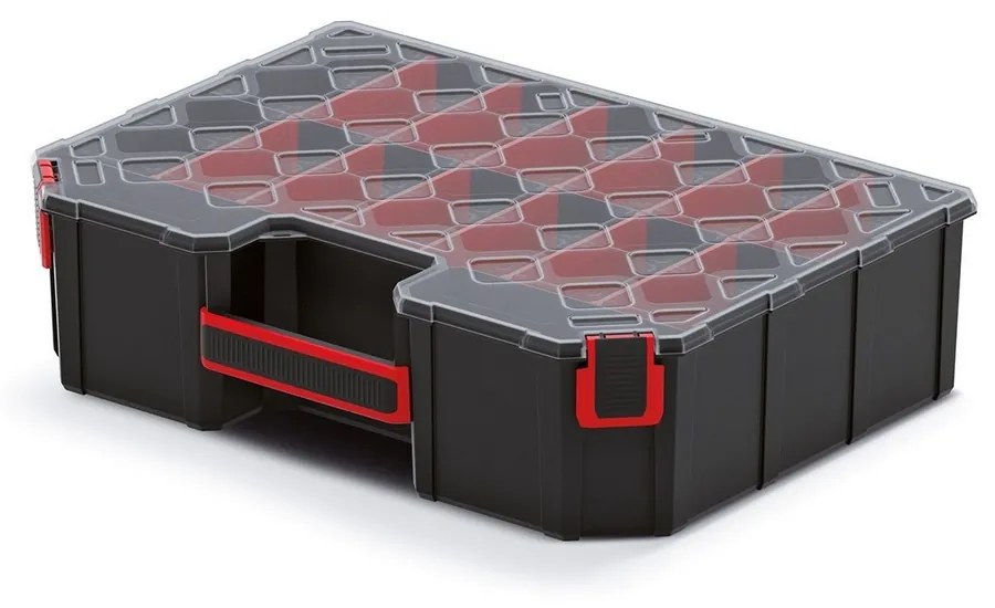 Kufríkový organizér 39 × 28,4 × 10,5 cm, prepážky, čierna