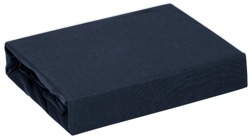 BAVLNENÉ PRESTIERADLO S GUMOU ADELA 90X200X25 CM TMAVOMODRÁ
