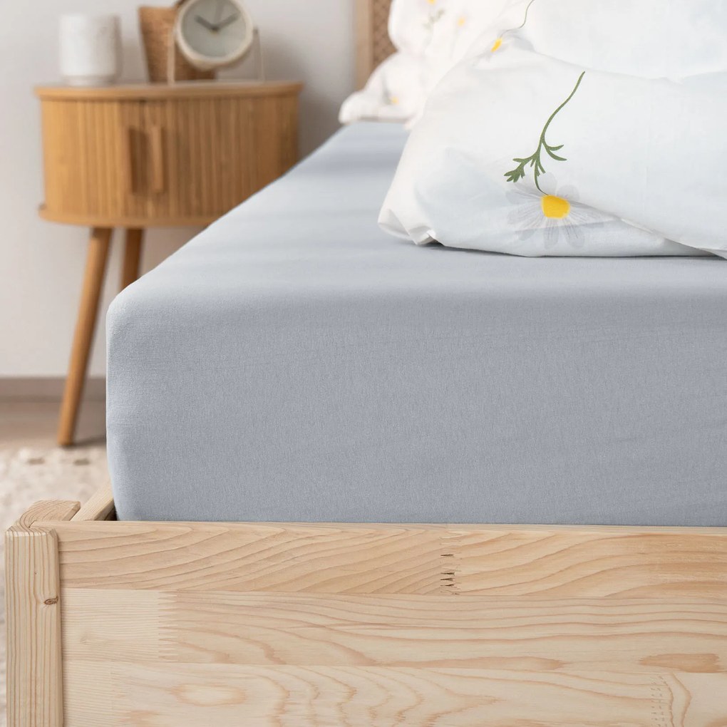 Goldea jersey elastická plachta - sivá 90 x 200 cm