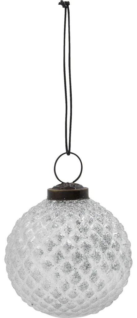 House Doctor Vianočná ozdoba Snowi Clear Silver – set 4 ks