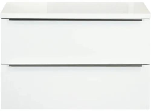 Kúpeľňová skrinka pod umývadlo Sanox Pulse biela vysoko lesklá 90 x 58,6 x 50 cm