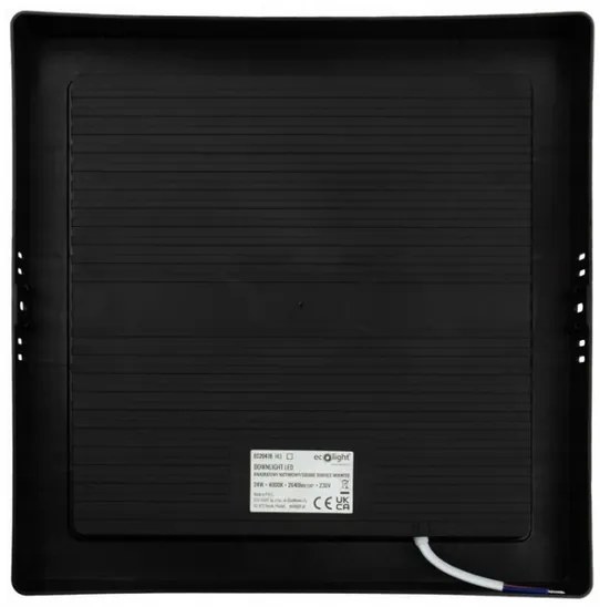 ECOLIGHT LED prisadené štvorcové stropné svietidlo 24W - 2640lm - 4000K - čierne