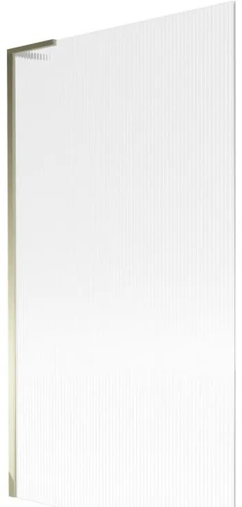 Mexen Next L, 1-krídlová vaňová zástena 100 x 150 cm, 6mm sklo s rebrovým vzorom, zlatý lesklý profil, 895-100-000-03-09-50