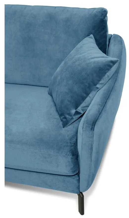 Modrá zamatová rohová pohovka (ľavý roh) Magic - Scandic