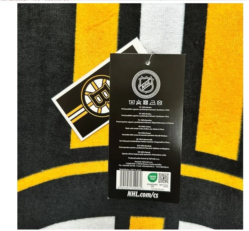 Froté osuška NHL Boston Bruins Prestige Black 70x140 cm
