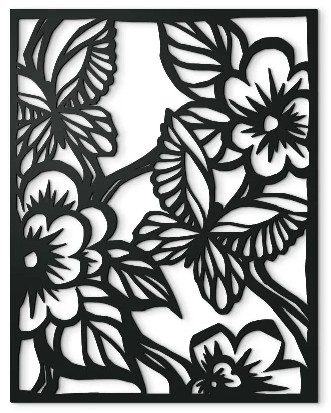 drevko Elegantný obraz Motýlia záhrada Rozmer obrazu: 41,5 x 32,5 cm, Farba dekorácie: Čierna