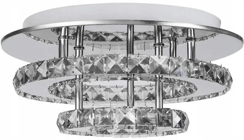 Toolight Toolight, LED krištáľové závesné stropné svietidlo 20W, neutrálna farba, APP412-C, chrómová, OSW-65010