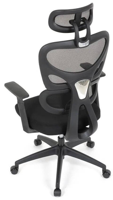 Kancelárska ergonomická stolička GRANT - sieť, látka, čierna