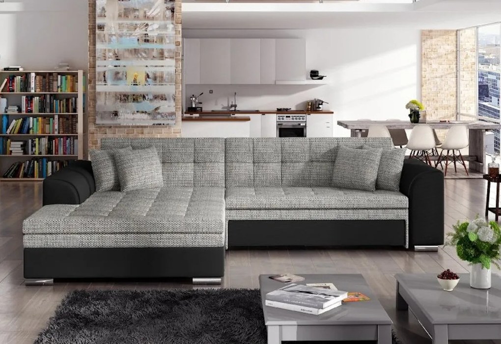 Rohová rozkladacia sedačka SORENTO, 294x80x196, soft017white, pravá