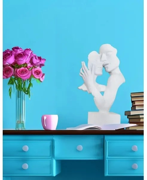 Dekorácia na stôl 29x9x17 cm, živica/biela