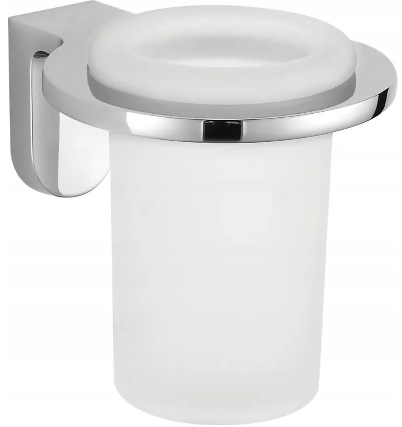 Závesný okrúhly držiak kefiek MAXMAX MEXEN LEA - kov/sklo - chrómový, 7026038-00